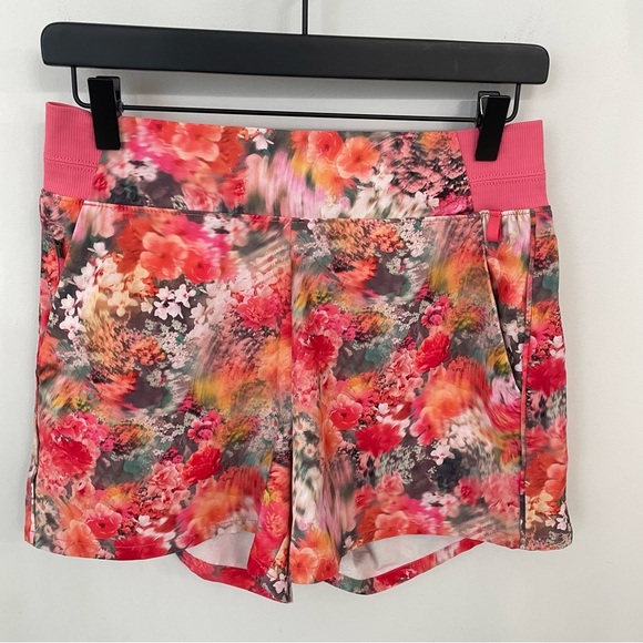 ATHLETA Brooklyn Printed Shorts Size 6 Renewed Bloom Floral Pink Orange  14 - Picture 3 of 9